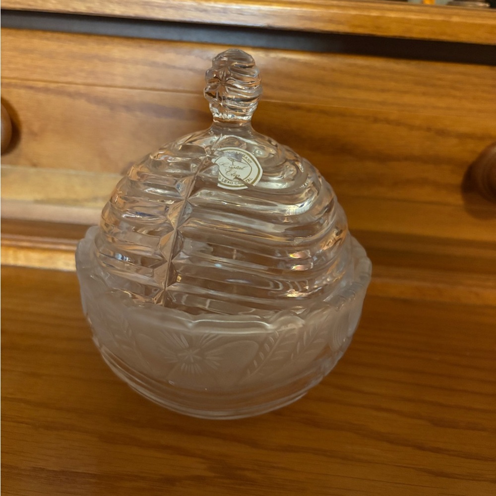 Vintage Genuine Crystal Candy Dish with lid